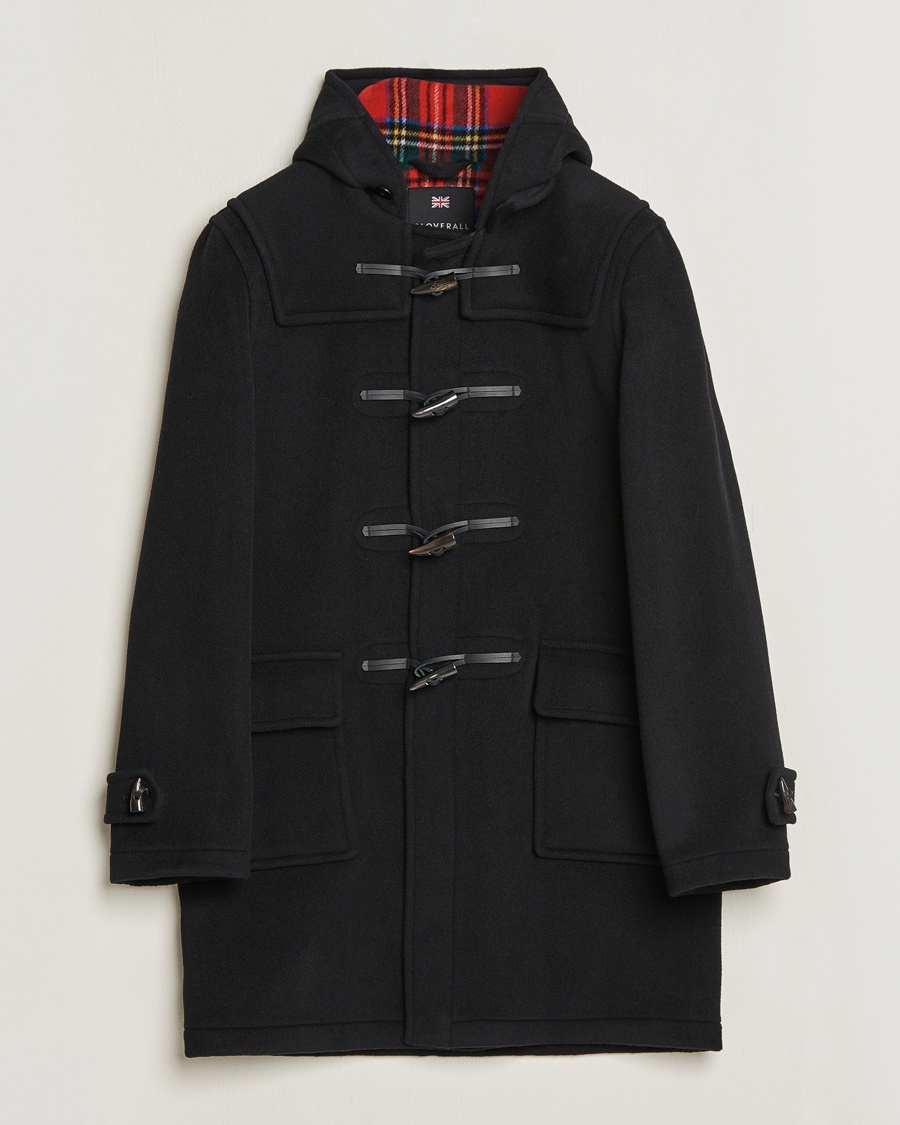 Gloverall Morris Duffle Coat Black/Royal Stewart – Zwart