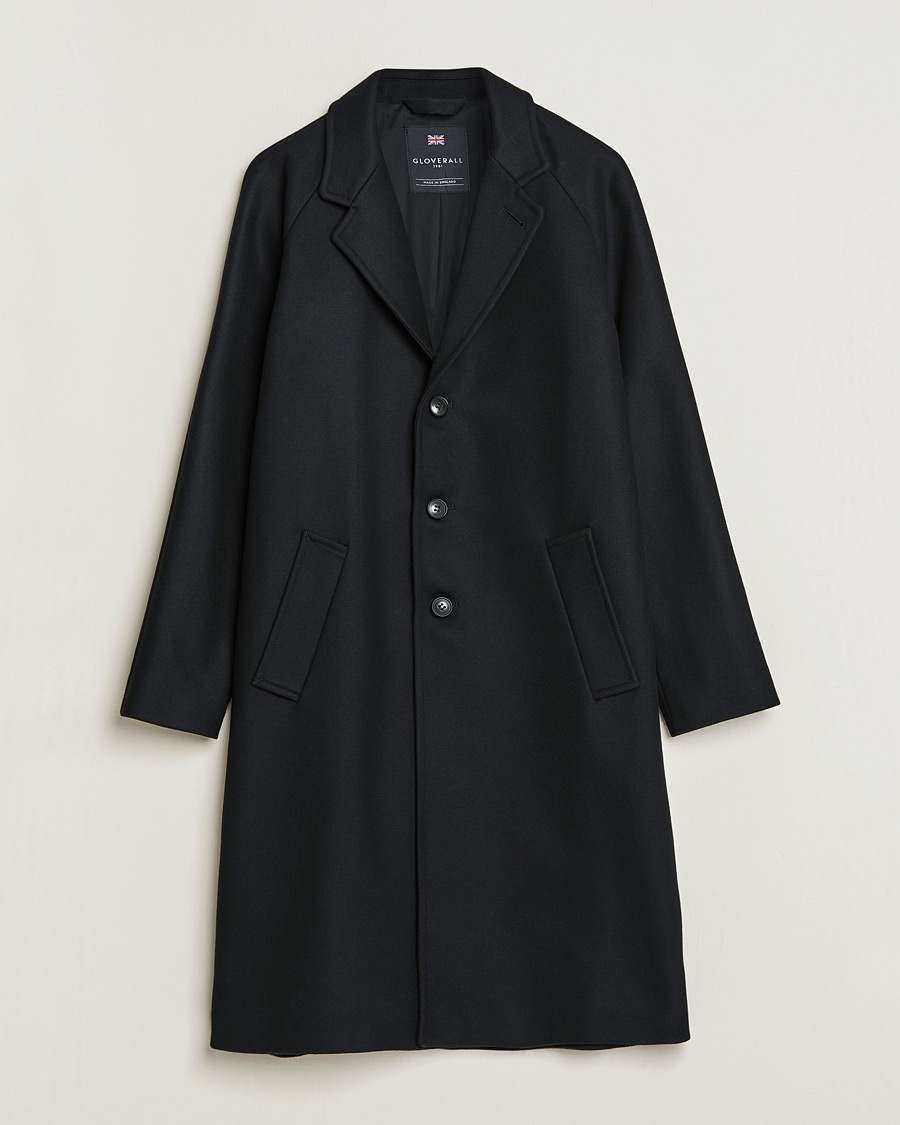 Gloverall Chesterfield Wool/Cashmere Refined Coat Black – Zwart