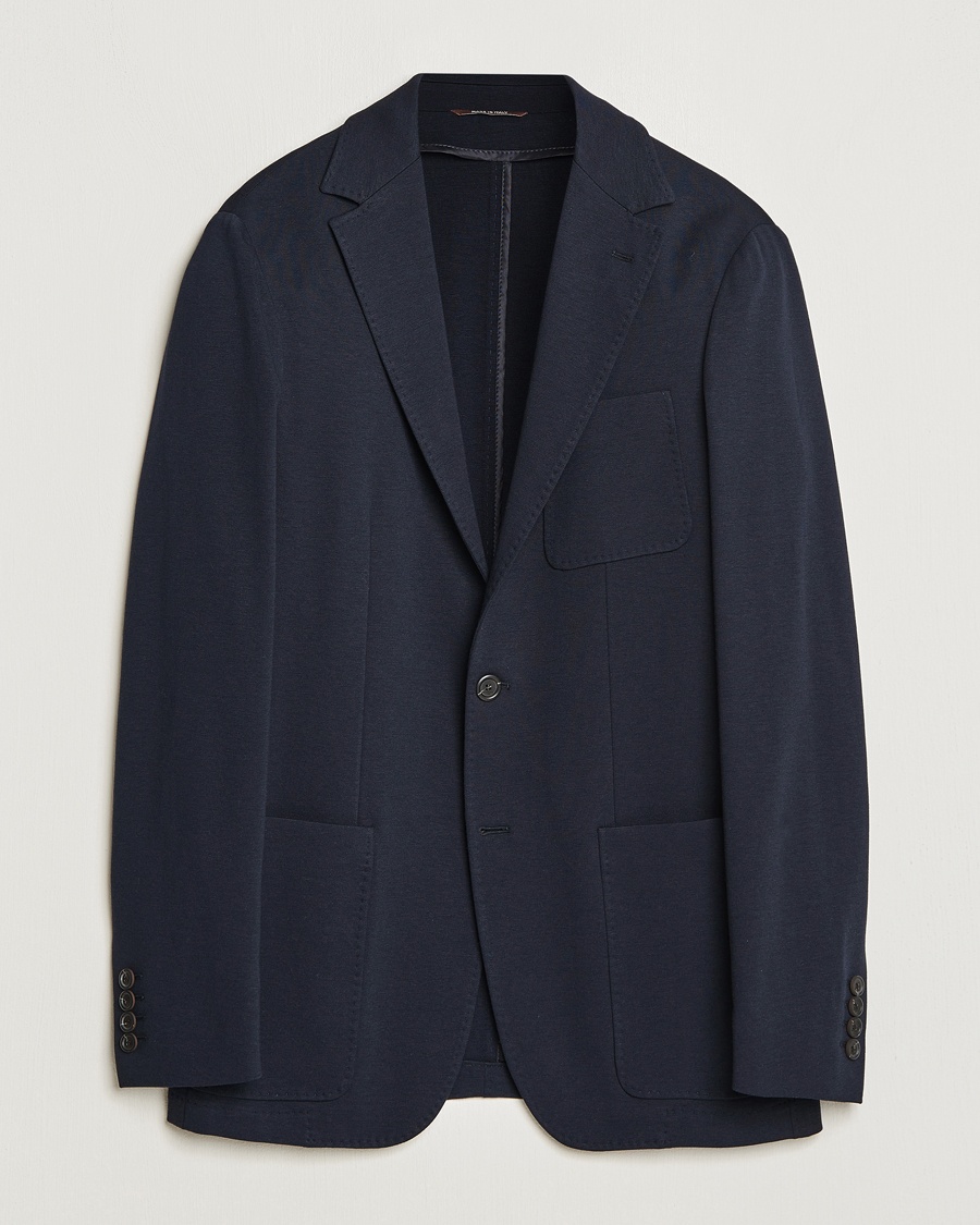 Canali Jersey Blazer Navy – Bleu