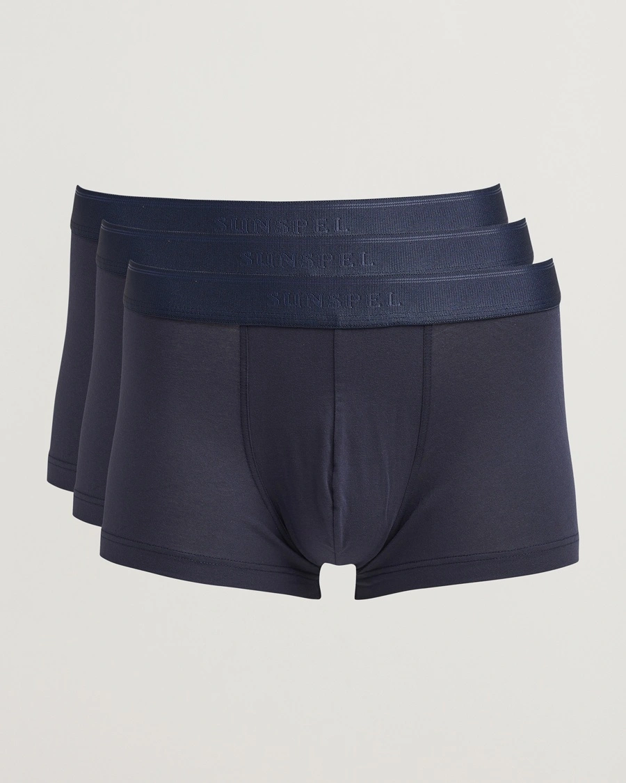 Sunspel 3-Pack Cotton Stretch Trunk Navy – Bleu