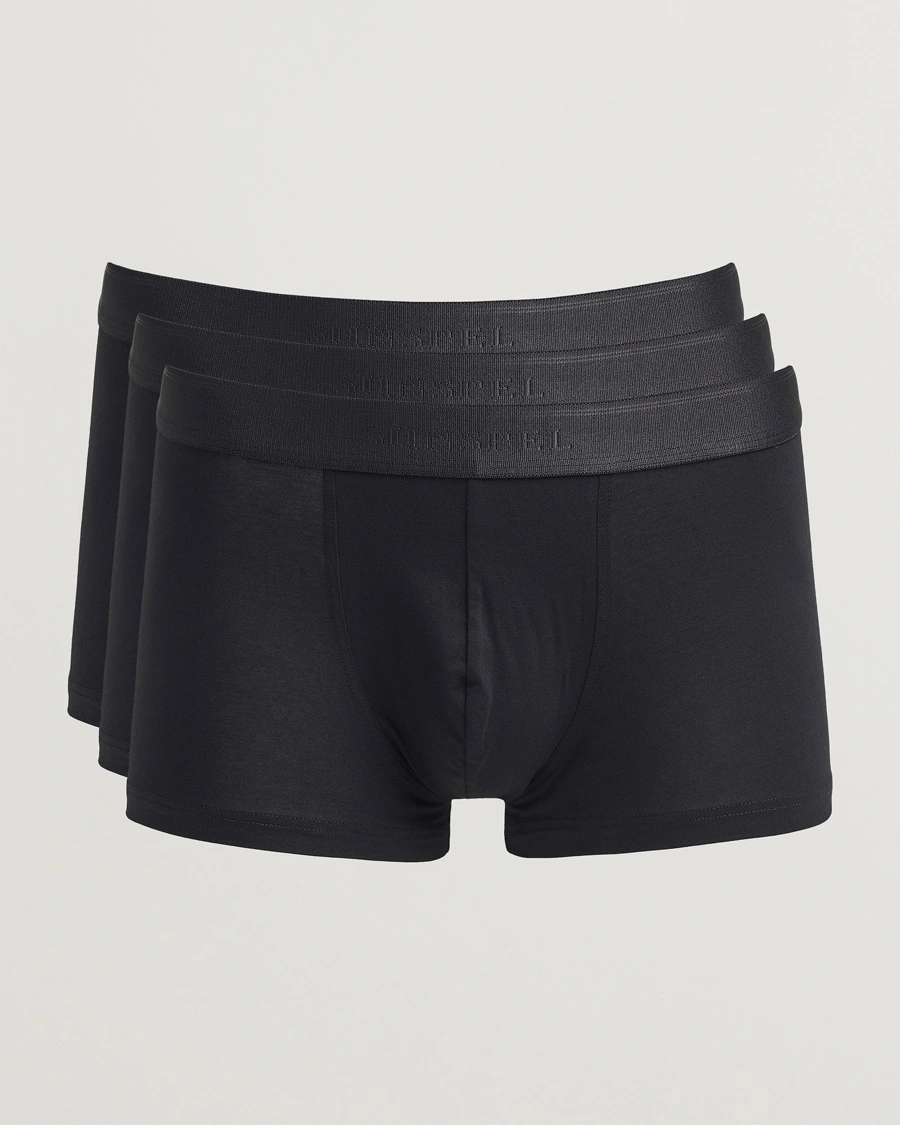Sunspel 3-Pack Cotton Stretch Trunk Black – Noir
