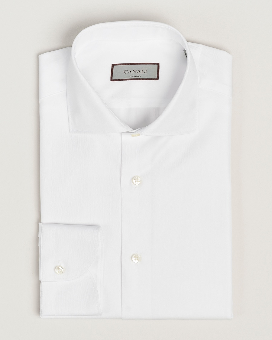 Canali Slim Fit Cotton Shirt White – Blanc