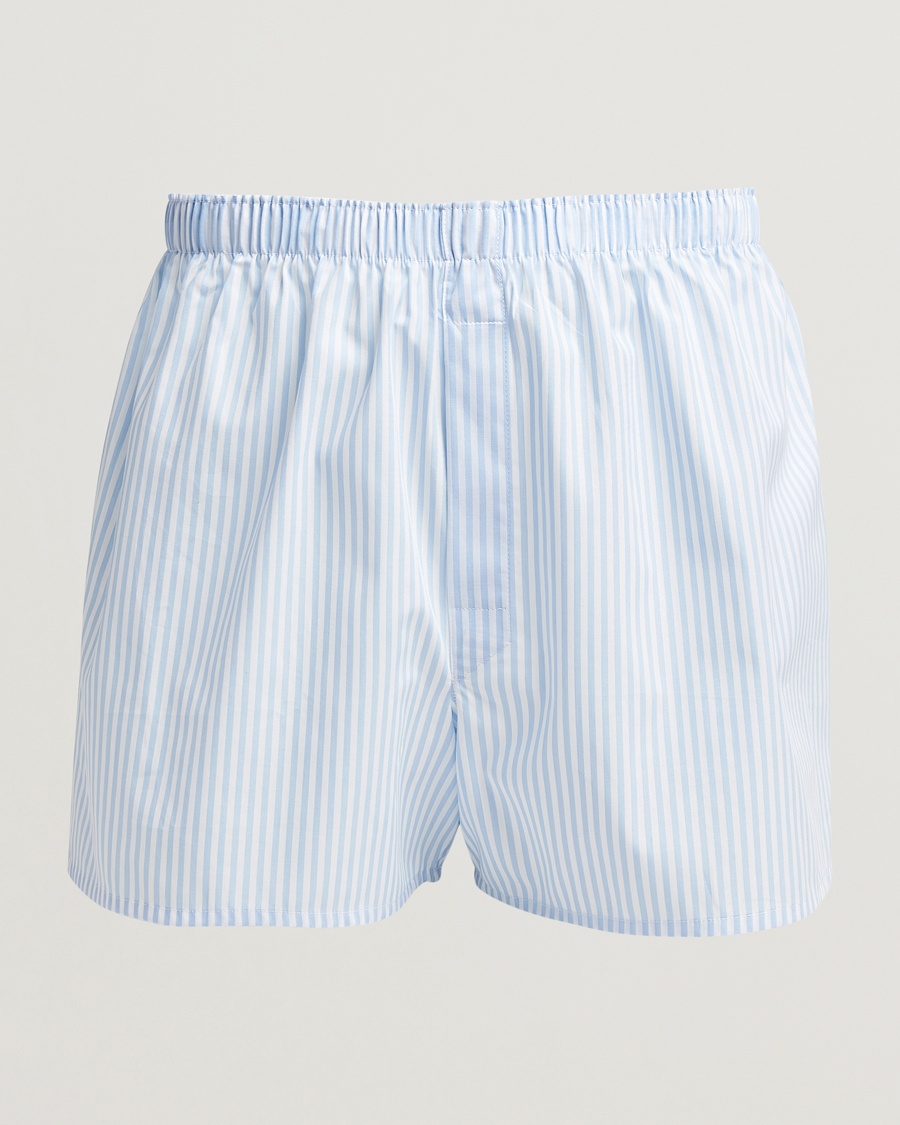 Sunspel Classic Woven Cotton Boxer Shorts Light Blue – Bleu