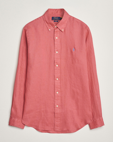 Polo Ralph Lauren Slim Fit Linen Shirt Adirondack Berry – Rood
