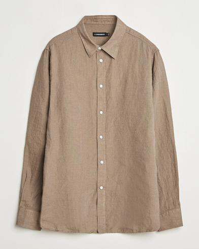 J.Lindeberg Linen Melange Shirt Nutmeg – Bruin
