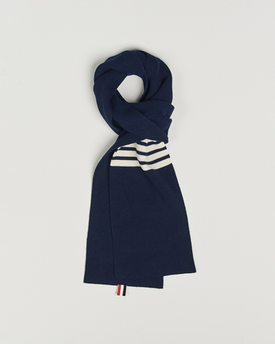 Thom Browne Cashmere Rib Scarf Navy – Blauw