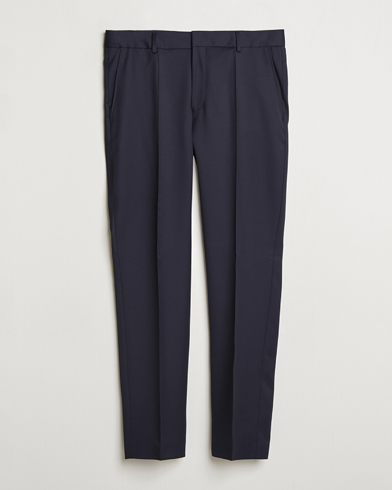 BOSS BLACK Perin Pleated Trousers Dark Blue – Blauw