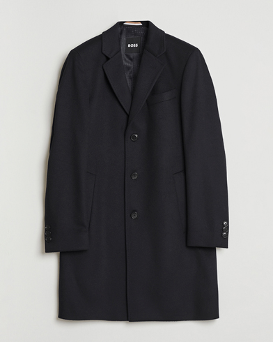BOSS BLACK Hyde Wool Coat Black – Zwart