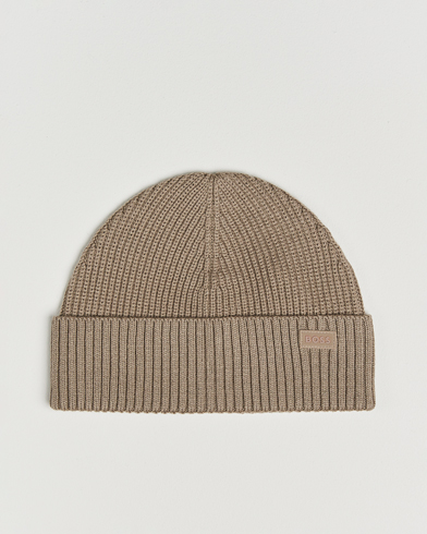 BOSS ORANGE Andern Wool Beanie Open Green – Beige