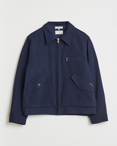 Nudie Jeans Blake Wool Zip Jacket Blueberry – Blauw