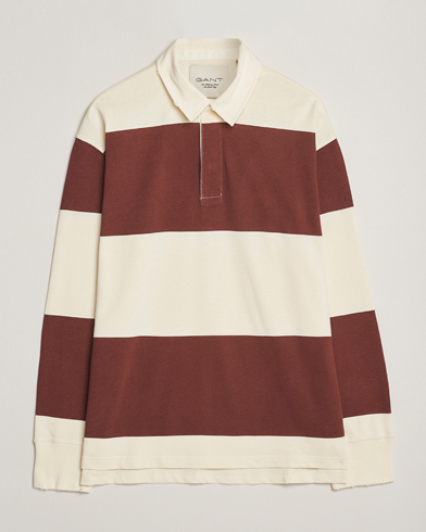 GANT 240 Mulberry Street Block Stripe Heavy Rugger Mahogany Brown/White – Meerkleurig