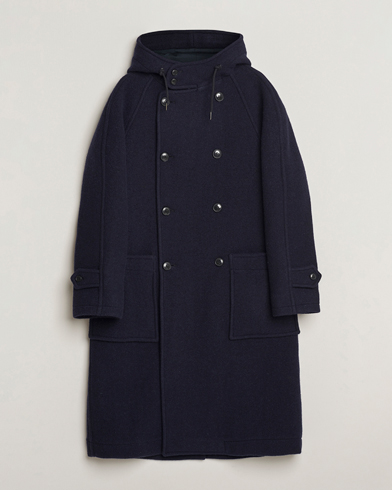 Gloverall Raglan Wool Coat Navy – Blauw