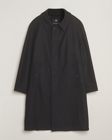 Gloverall Wool Mac Coat Black – Zwart