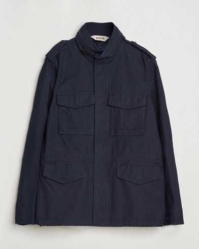 Aspesi Lined Cotton Field Jacket Navy – Blauw
