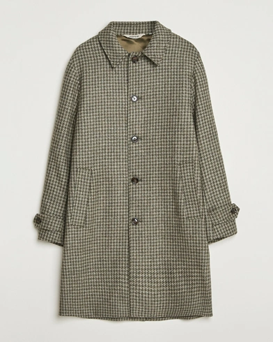 Aspesi Houndstooth Wool Coat Beige – Beige