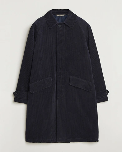 Aspesi Corduroy Raglan Coat Navy – Blauw