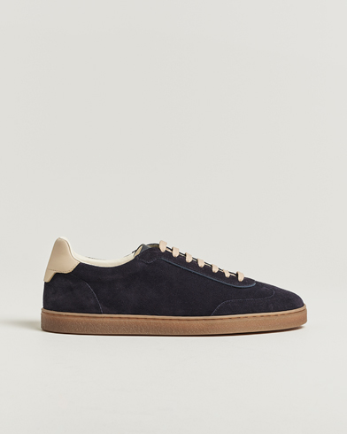 Brunello Cucinelli Classic Sneakers Navy Suede – Blauw