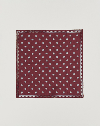 Brunello Cucinelli Printed Silk Pocket Square Burgundy – Rouge
