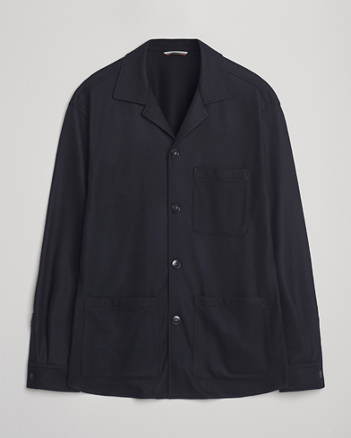 Canali Wool Shirt Jacket Navy – Bleu