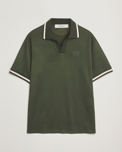 Golden Goose Micro Piquet Knit Polo Grape Leaf – Vert