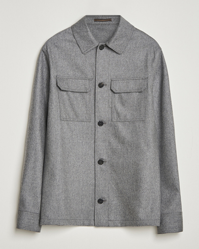 Incotex Flannel Overshirt Grey Melange – Grijs