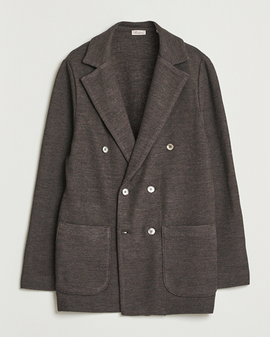 Stenströms Milano Knitted DB Textured Blazer Dark Brown – Bruin