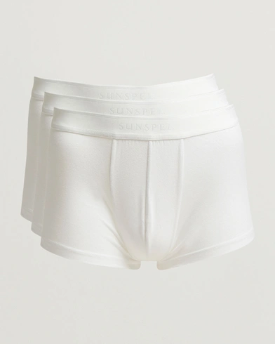 Sunspel 3-Pack Cotton Stretch Trunk White – Blanc