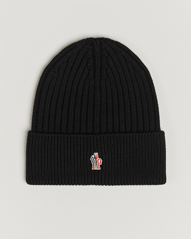 Moncler Grenoble Rib Wool Beanie Black – Zwart