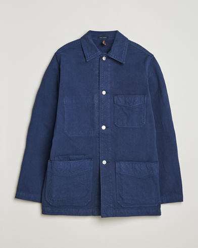 Drake's Duck Cotton Canvas Chore Coat Navy – Bleu