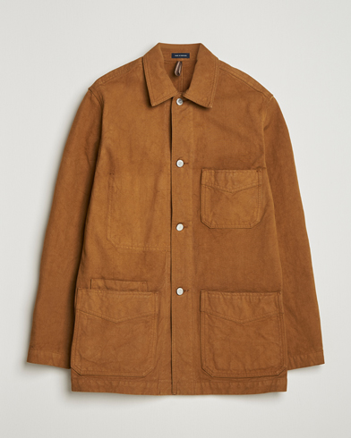 Drake's Duck Cotton Canvas Chore Coat Tobacco – Marron