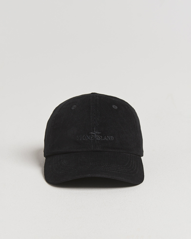Stone Island Micro Cord Cotton Cap Black – Zwart