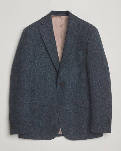 Walker Slater Edward Shetland Wool Donegal Blazer Navy – Blauw