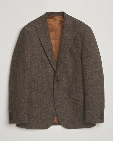 Walker Slater Edward Lambswool Herringbone Blazer Dark Brown – Bruin