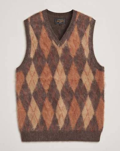 BEAMS PLUS Mohair Knit Vest Brown – Marron