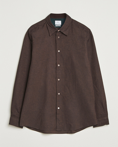 PS Paul Smith Brushed Cotton/Wool Shirt Dark Brown – Bruin