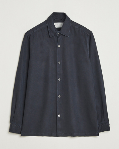 A Day's March Clean Cut Lyocell Shirt Navy – Blauw