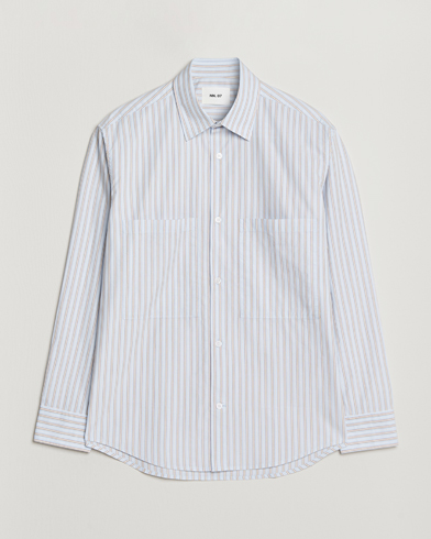 NN07 Freddy Striped Poplin Shirt Multi – Blauw
