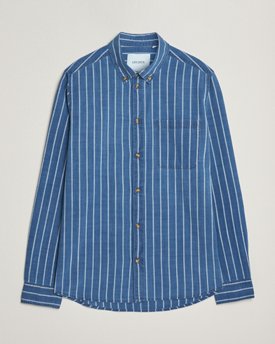 LES DEUX Indigo Stripe Shirt Denim Blue – Blauw