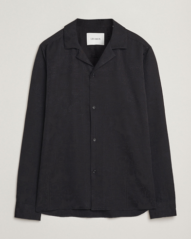 LES DEUX Jasper Jaquard Shirt Black – Zwart
