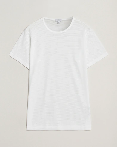 Sunspel Cellular Underwear T-Shirt White – Blanc