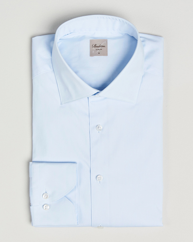 Stenströms Slimline Cotton Stretch Shirt Light Blue – Blauw