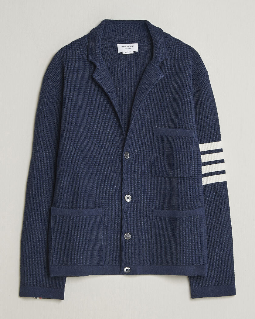Thom Browne Textured 4 Bar Cardigan Jacket Navy – Bleu