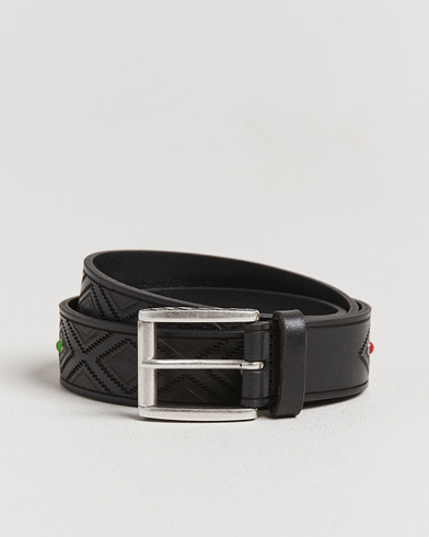Anderson's Diamond Pattern Western 3,5cm Belt Black – Noir