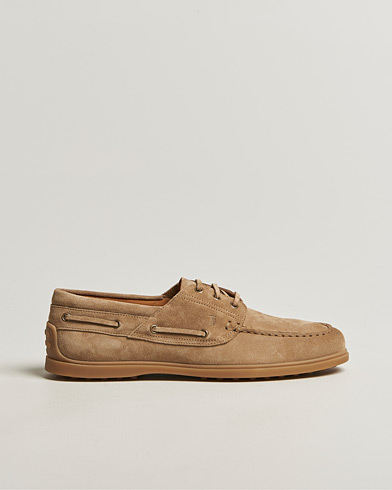 Tod's Gomma Leggera Boat Shoe Chestnut Suede – Marron