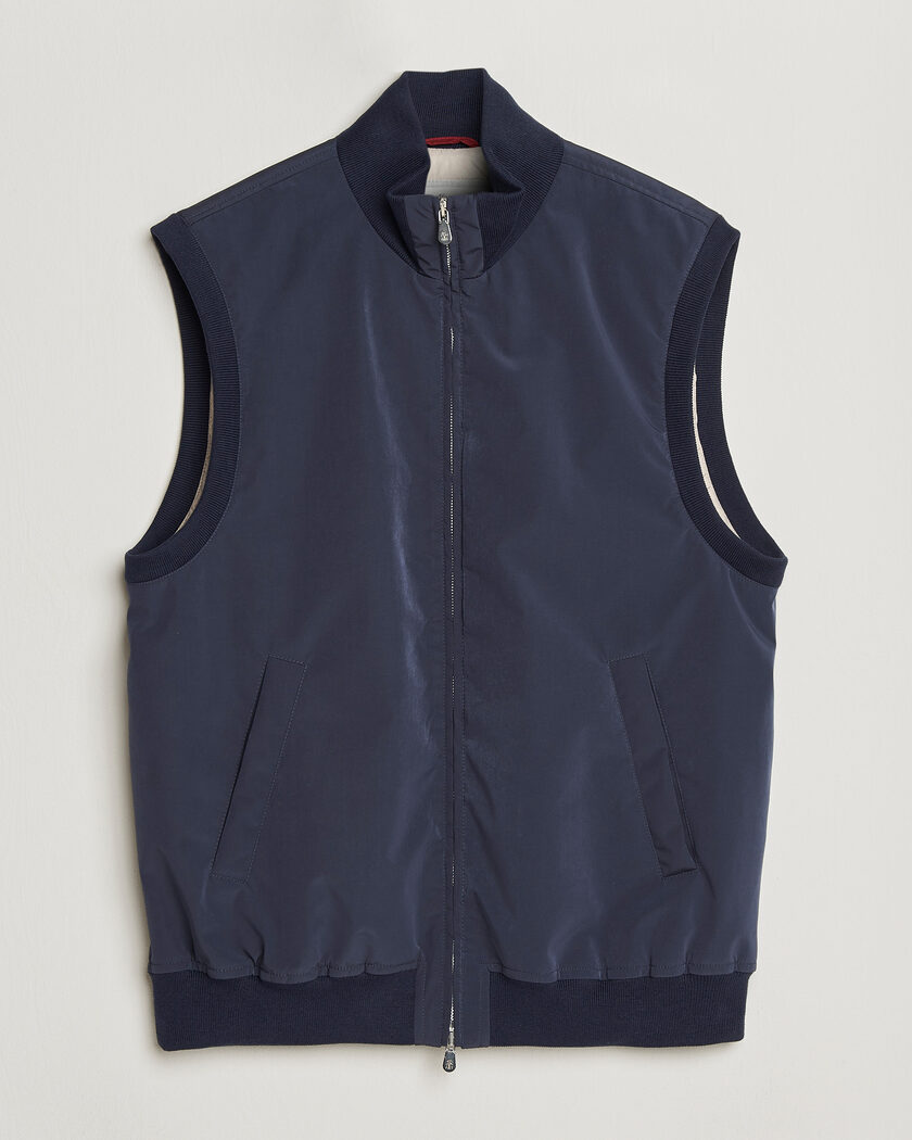 Brunello Cucinelli Nylon Padded Gilet Navy – Bleu