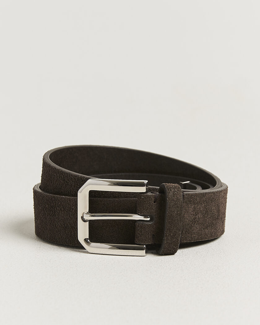 Brunello Cucinelli Classic Belt Brown Suede – Marron