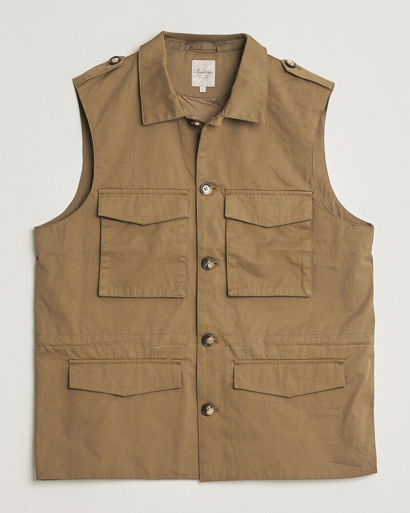 Stenströms Cotton Twill Vest Olive – Vert