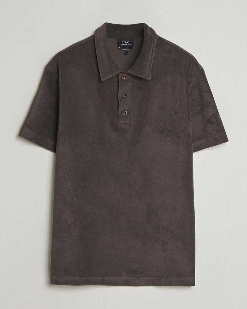 A.P.C. Julian Cotton Knitted Polo Brown – Marron