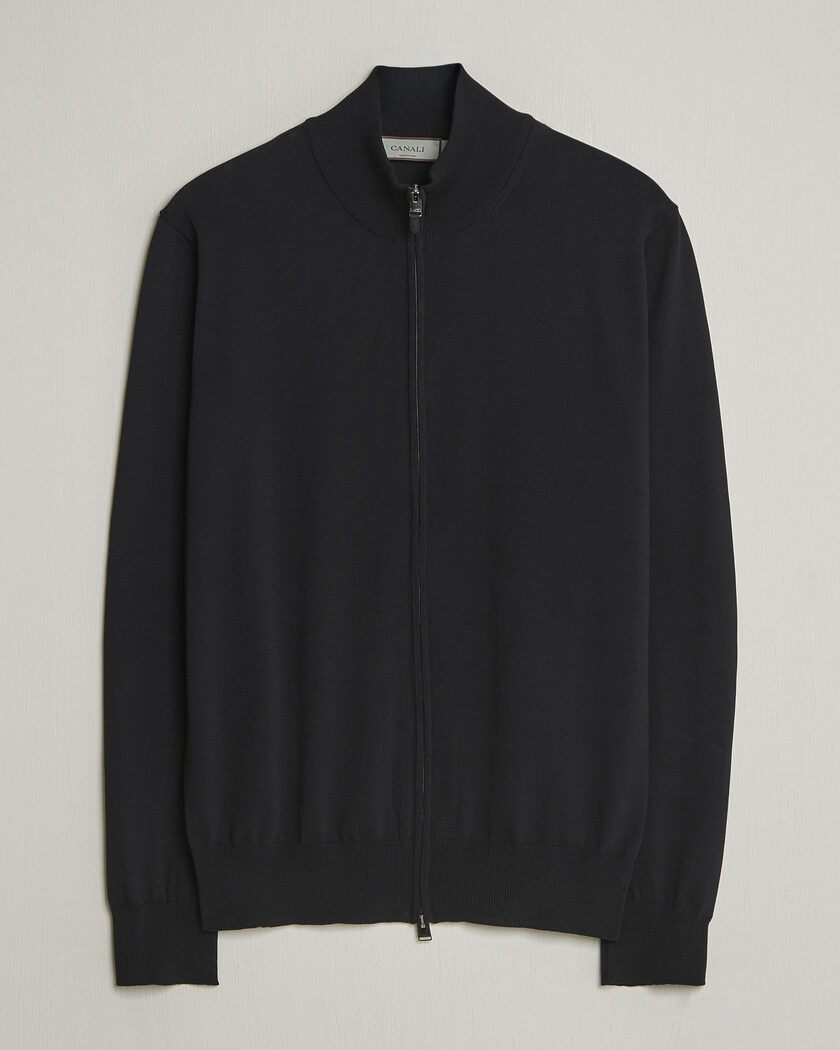 Canali Cotton Full Zip Black – Noir