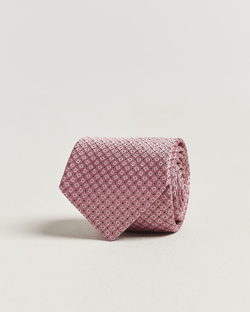 Canali Micro Structure Silk Tie Pink – Rose